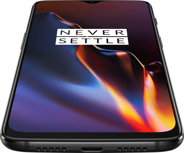 OnePlus 6T midnight zwart voorkant onderkant