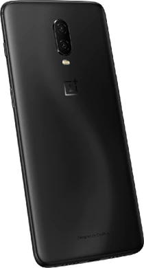 OnePlus 6T midnight svart bakside høyre side skrås skråstilt
