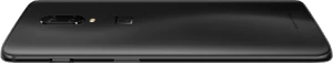 OnePlus 6T midnight svart bakside høyre side vridd