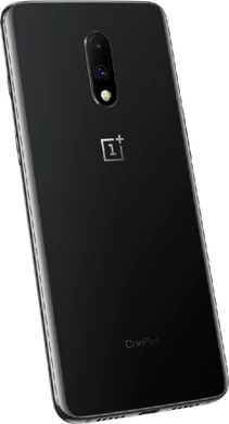 OnePlus 7 zwart achterkant rechterzijkant schuin