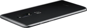 OnePlus 7 zwart achterkant bovenkant rechterzijkant schuin