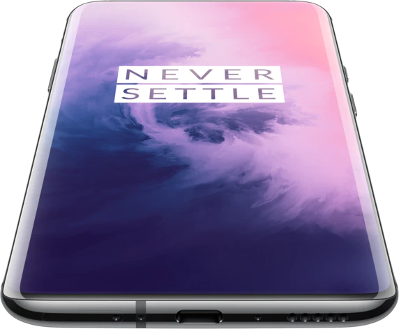 OnePlus 7 Pro musta etupuolella pohja OnePlus 7 Pro musta etupuolella pohja