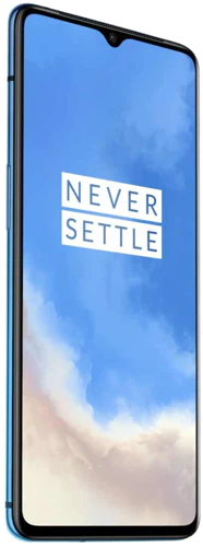 OnePlus 7T blauw voorkant linkerzijkant