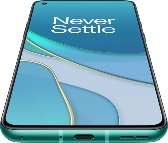 OnePlus 8T groen voorkant onderkant
