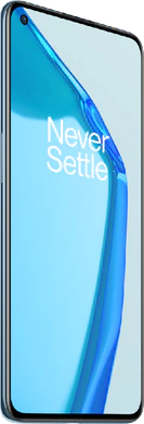 OnePlus 9 azul tapa delantera lado izquierdo