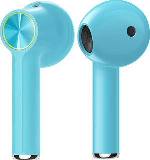 OnePlus Buds blauw buitenkant binnenkant
