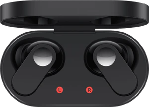 OnePlus Nord Buds zwart case bovenkant geopend