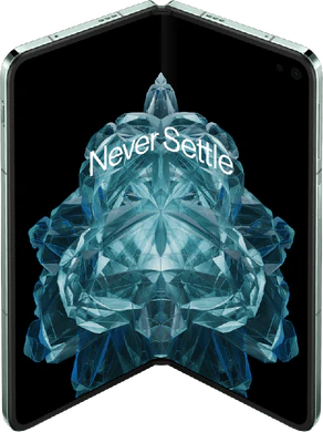 OnePlus Open groen binnenkant bovenkant half open