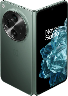 OnePlus Open groen buitenkant bovenkant half open