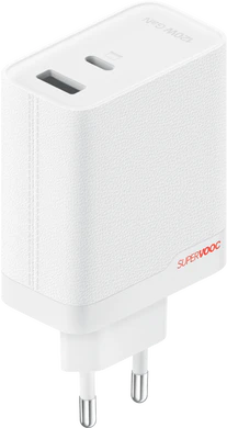 OnePlus SuperVOOC 120W Dual Ports GaN Power Adapter wit zijkant onderkant