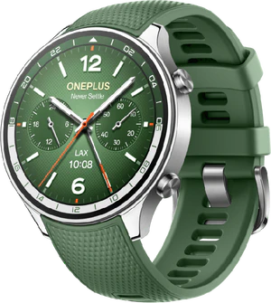 OnePlus Watch 2R groen voorkant rechterzijkant