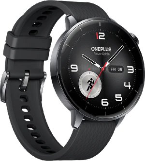 OnePlus Watch 3 43mm zwart voorkant linkerzijkant