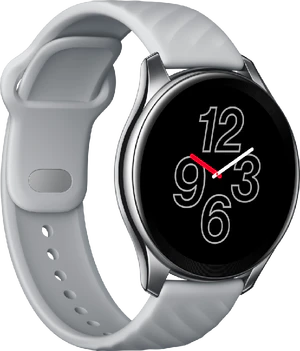 OnePlus Watch Classic zilver voorkant linkerzijkant gesloten