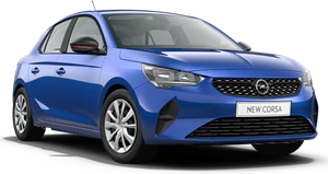 Opel corsa e blue front left side