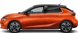 Opel corsa e orange right side