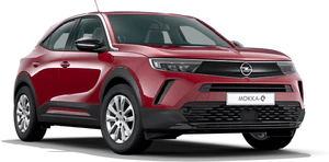 Opel mokka e rød front venstre side