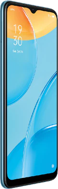 Oppo A15 blu copertina frontale lato sinistro