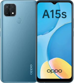 Oppo A15s azul visión general