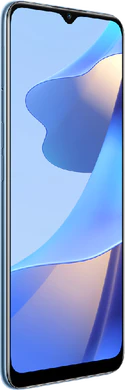 Oppo A16 blau Vorderseite linke Seite