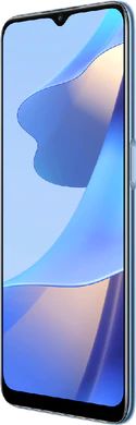 Oppo A16 blau Vorderseite rechte Seite