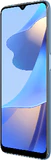 Oppo A16 blau Vorderseite rechte Seite
