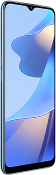 Oppo A16s blauw voorkant linkerzijkant