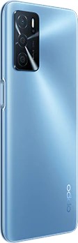 Oppo A16s blauw achterkant rechterzijkant