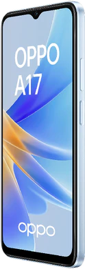 Oppo A17 blu copertina frontale lato destro