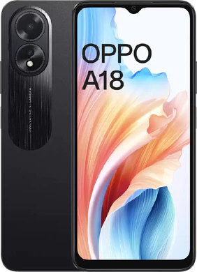 Oppo A18 black overview