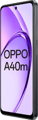 Oppo A40m zwart voorkant rechterzijkant