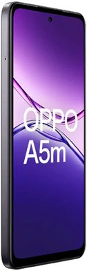 Oppo A5m violett Vorderseite linke Seite