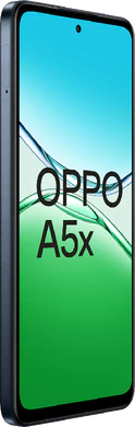 Oppo A5x blau Vorderseite linke Seite