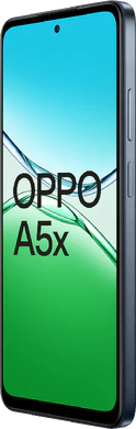 Oppo A5x blau Vorderseite rechte Seite
