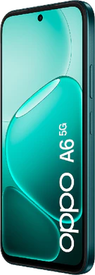 Oppo A6 5G sininen etupuolella oikea puoli