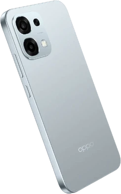 Oppo A6 Pro 5G grijs titanium achterkant rechterzijkant schuin