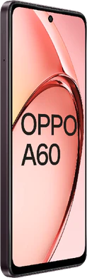 Oppo A60 5G zwart rood voorkant linkerzijkant