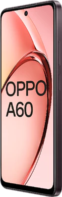 Oppo A60 5G zwart rood voorkant rechterzijkant