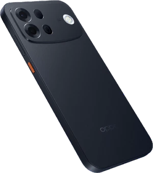 Oppo A7 Pro Max zwart achterkant rechterzijkant schuin