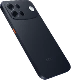 Oppo A7 Pro Max zwart achterkant rechterzijkant schuin