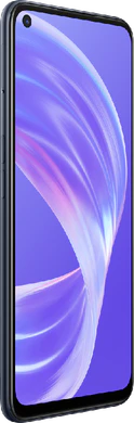 Oppo A73 5G zwart voorkant linkerzijkant