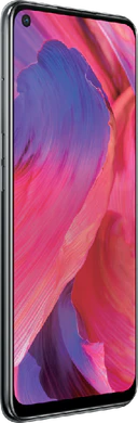Oppo A74 5G zwart voorkant linkerzijkant