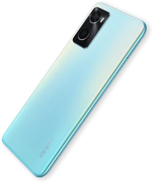 Oppo A76 verde indietro lato sinistro aslant