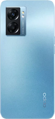 Oppo A77 5G blå tillbaka