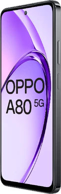Oppo a80 schwarz Vorderseite rechte Seite