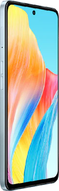 Oppo A98 blauw voorkant linkerzijkant