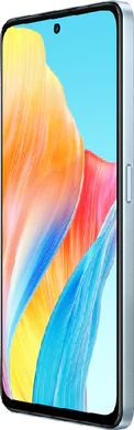 Oppo A98 blauw voorkant rechterzijkant