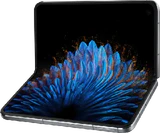 Oppo Find N2 zwart binnenkant geopend gedraaid