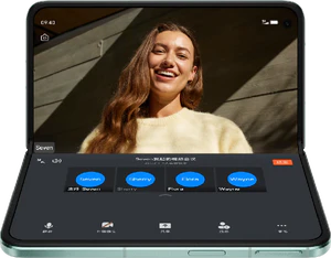 Oppo Find N2 groen binnenkant geopend gedraaid