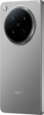 Oppo Find N6 titanium grey back left side closed