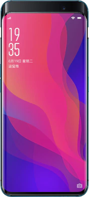 Oppo Find X blauw voorkant geopend